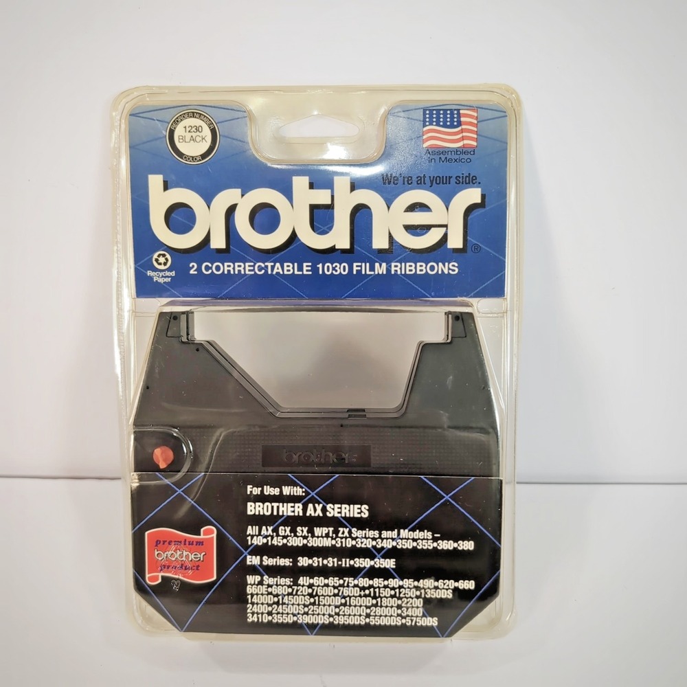Brother 1230 Black Typewriter Correction Ribbon 2 Pack Brand New Sealed